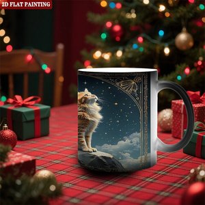 Taza de Cerámica Esmerilada de 11 oz, Taza de Café con Diseño de Gato Activada por Calor - Product Image 2
