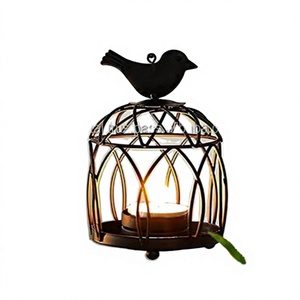 Pack Bird Small Metal Table Wedding Party Decorative Candlestick Holder Hanging Birdcage <b>Tealight</b> <b>Lantern</b> for Home Decoration - Product Image 1