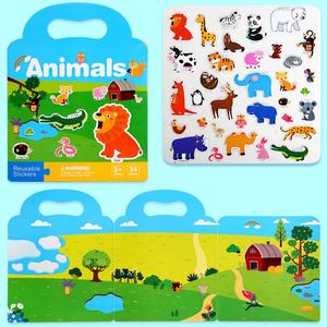 Cartoon Animals Quiet Sticker Book Children's Enlightenment Early Education Baby <b>Puzzle</b> Toy - Product Image 5