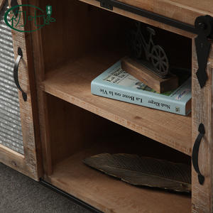 Aparador de madera maciza estilo industrial tipo loft de 900 mm de altura, gabinete de almacenamiento hecho a mano para comedor - Product Image 3