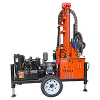 Plateforme de forage de puits d'eau pneumatique sur roues avec pompe et moteur |   Machine de forage de puits portable de 200 m de profondeur