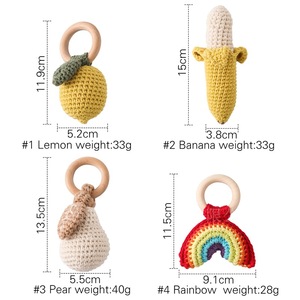 <span class=keywords><strong>Crochet</strong></span> fait main fruits poire citron banane arc-en-ciel anneau en bois shaker arbre <span class=keywords><strong>de</strong></span> noël suspendu décoration <span class=keywords><strong>de</strong></span> la maison artisanat - Product Image 5