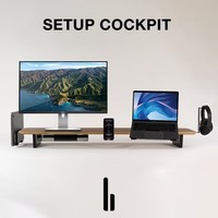 Double étagère de bureau Support pour moniteur Bureau d'ordinateur pratique avec double étagère pour un placement optimal du moniteur