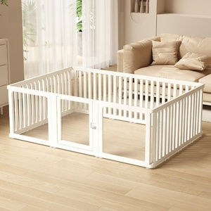 USMILEPET Nouveau design HDPE + Acrylique Parc pour chat avec fermeture à bouton Clôture transparente pour animaux de compagnie d'intérieur pour chiot chat lapin furet - Product Image 3