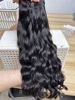 Cheveux naturels cambodgiens, vague naturelle, 100% cheveux vierges, super double trame, mèches de cheveux en couleur 1B, produits capillaires de haute qualité