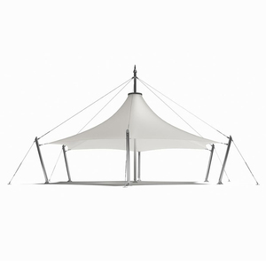 Chất Lượng Cao Trắng PVC Tráng Cảnh Quan Độ Bền Kéo Tán Ô Vải Sức Mạnh Cấu Trúc Màng Vải Mái - Product Image 4