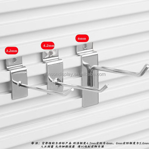 China Available Metal Steel Plastic Retail Display <b>Hooks</b> Hanger Metal Slatwall <b>Hook</b> Supplier Cardboard Pegboard <b>Hook</b> - Product Image 2