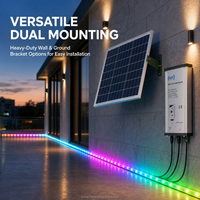 Lampu Strip LED RGB Tenaga Surya Bersertifikasi CE FCC, Baterai Bersertifikasi MPPT 24% Mono PV 10M Tiang Lanskap untuk Proyek Perkotaan Berkelanjutan
