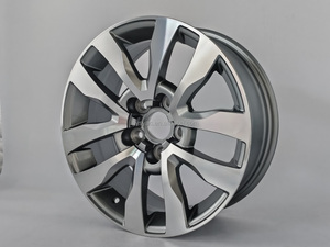 عجلات سيارات ركاب من مصنع SYAC OEM، جنوط بديلة مقاس <span class=keywords><strong>16</strong></span> بوصة R16x6.0j PCD5*114.3 بلون رمادي معدني مع وجه مصقول - Product Image 2