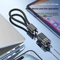 Kabel Pengisian Cepat USB C ke USB C 60W, Kabel Data Pendek dengan Tali Nilon untuk Laptop, Tablet, dan Ponsel
