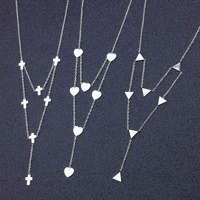 Nouveau Collier Tendance en Acier Inoxydable avec Pendentif Étoile et Fermoir Simple, Plaqué Argent/Or, Idéal pour Anniversaire