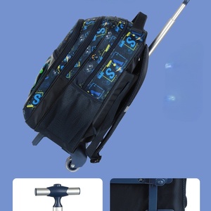 Ensemble sac à dos à roulettes de football pour enfants avec sac à déjeuner et trousse à crayons, sac d'école à roulettes 3-en-1 unisexe avec fermeture éclair tendance - Product Image 6