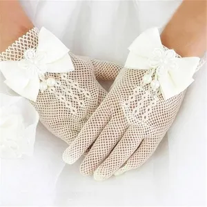 HZS-23002 court dentelle gants dames mariage blanc poisson Net main gants pour filles fête Costume accessoires