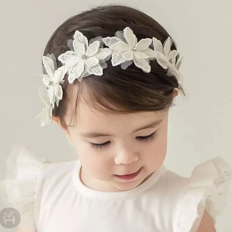 Kids Baby Infant Princess Lace Flower Headband Girl Hair Band Headwear Accessories For 0-3Years