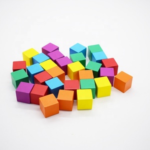 HOYE craft 50 pièces <span class=keywords><strong>arc</strong></span>-<span class=keywords><strong>en</strong></span>-<span class=keywords><strong>ciel</strong></span> blocs empilables <span class=keywords><strong>en</strong></span> bois 3 cm blocs carrés cube - Product Image 2