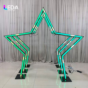 Fondo de túnel de estrella pentagonal de Metal luminoso RGB personalizado LEDA para decoración de eventos de fiesta - Product Image 3