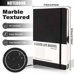 Carnet en cuir PU rigide A4-A7 personnalisé avec logo imprimé et bande élastique pour réunions - Product Image 2