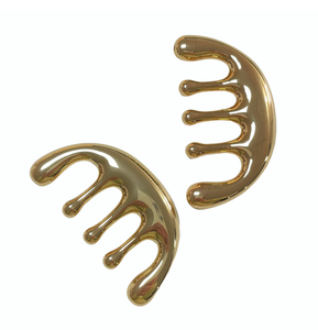 metal detox hair product Spa use relaxation Wellness Hair <b>Tool</b> metal Meridian comb gua sha head Scalp <b>Massage</b> <b>Tool</b> - Product Image 3