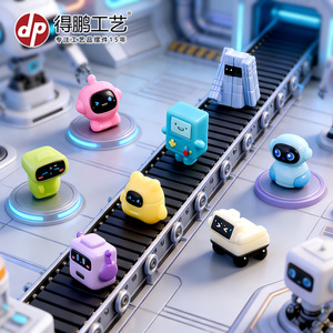 Cute Miniature Robot <b>Dolls</b> Multi Color Plastic Resin Dollhouse Desktop Decor Ornaments For Children's Day Gift Unisex 5-7 Years - Product Image 1