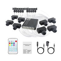 Kit de plafonnier de voiture 16W RGBW à fibres optiques, éclairage d'ambiance ultra-fin DC12V pour un ciel étoilé automobile