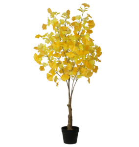 120CM Artificielle Ginkgo Bonsaï <span class=keywords><strong>Arbre</strong></span> Vert/Jaune <span class=keywords><strong>Couleur</strong></span> Plastique Décoratif Plante D'intérieur - Product Image 1