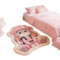 Tapis mignon en forme de lapin de dessin animé, imitation cachemire, forme irrégulière, décoration de chambre pour enfants, thème de Pâques, emballage en une seule pièce