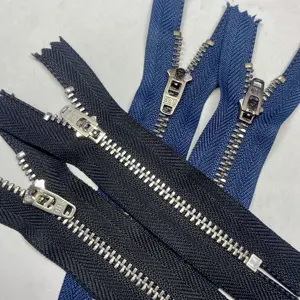 Hot Sale No.3 YG Slider with Stainless Steel Metal Zippers for Clothes Zippers Suppliers Custom Zippers Big Silver Zippers