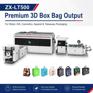 เครื่องผลิตถุงกล่องแบบอัตโนมัติ ZX-LT500 Zhengxin ปรับแต่งได้ ผลิตถุงแบบใช้ครั้งเดียวจากวัสดุไม่ถักทอ สายการผลิตถุงทอจากวัสดุ RPET PET PP - Product Image 1