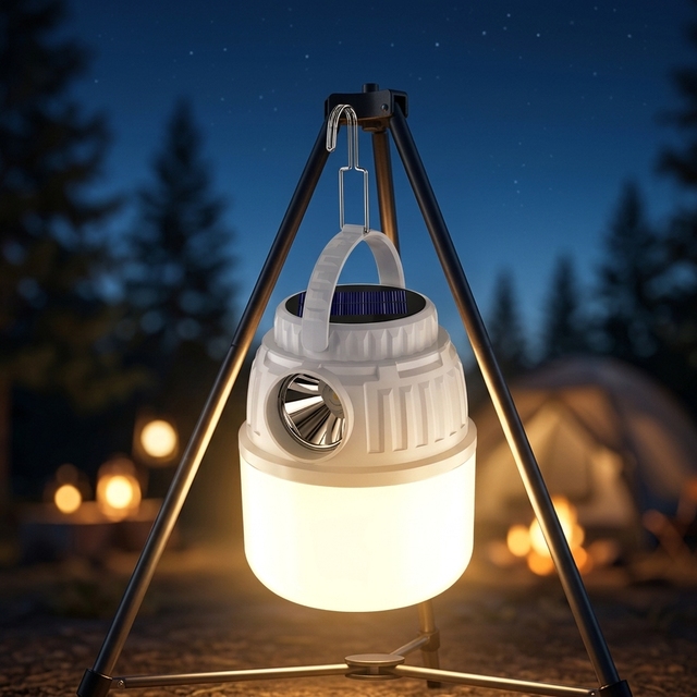 Hot Selling Portable High-Performance Residential LED Lights ABS Camping Lantern COB Bulb IP65 Rated Lithium Battery Solar