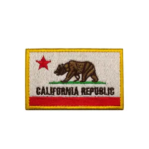 Nhà nước của USA California cờ thêu gấu vá SEW-on chiến thuật hat Áo khoác đồng phục vá cho quà tặng Túi Dán