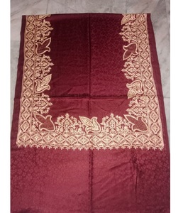 Châle Élégant Doux Brodé Imprimé Numérique Artistique Longue Frange Chaud Respirant Léger Réversible Motif Floral Bordeaux Hiver - Product Image 1