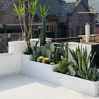 Ensemble de jardinières modulaires en métal pour terrasse sur le toit, jardin d'angle, jardinières extérieures blanches personnalisées pour projets paysagers