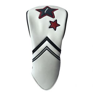 Patrón personalizado con logotipo o novedad en blanco bordado <span class=keywords><strong>de</strong></span> cuero blanco y negro conjunto a granel cubierta <span class=keywords><strong>de</strong></span> cabeza <span class=keywords><strong>de</strong></span> golf conductor - Product Image 1
