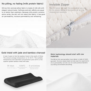 Thin <strong>Flat</strong> Design Cervical Neck Support <strong>Pillow</strong> Non-toxic Hotel Bamboo Memory Foam <strong>Pillow</strong> for Back Sleepers - Product Image 6