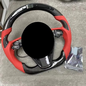 Volante de Fibra de Carbono Real Compatible con Toyota Corolla, RAV4, Camry 2018-2021, con LED y Costuras Personalizadas en Forma de D - Product Image 2