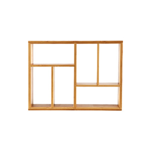 Bamboo Grid Wall <b>Shelf</b> Rectangle Multi Functional Storage <b>Rack</b> For Home Display - Product Image 4