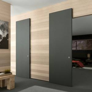 Puerta Corredera Invisible sin Marco de Estilo Europeo para Sala de Estar, Puerta Corredera Interior de Madera, Insonorizada - Product Image 3