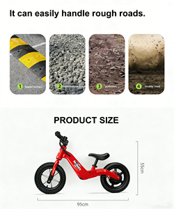 Vélo d'équilibre électrique pour enfants de 3 à 10 ans, de qualité supérieure, personnalisé, avec cadre en alliage de magnésium, fourche en aluminium, roue de 12 pouces - Product Image 5