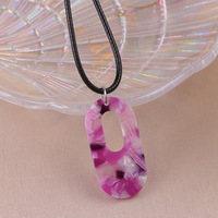Fanyuer personnalisé Simple acétate acrylique pendentif cuir cordon collier 2024