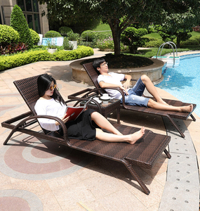 Muebles al aire libre canopy ronda respaldo sofá tapizado artículos de lujo de mimbre <span class=keywords><strong>tumbona</strong></span> - Product Image 1