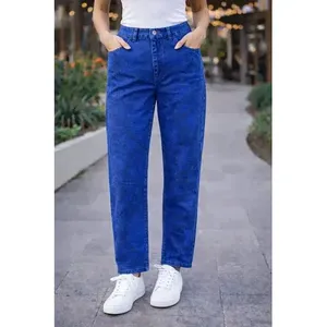 Jeans da donna a gamba dritta in denim taglia 13, stile semplice, cinque tasche - Product Image 6