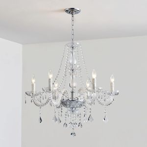 Lustre en verre cristal K9 Yuhuaqi facile à installer, luminaire LED simple pour salon, salle à manger, mariage - Product Image 1
