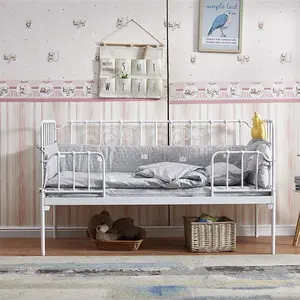 Modern Metal Frame Bedroom Fashion Hotel Double Bed Hotel Adult Children Single Bed Iron Metal Bed