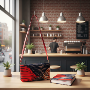 Bolso de Moda Artesanal para Mujer con Diseño de Caramelos, Cuero PU, Cierre con Cordones, Decoración Floral - Hecho en Zambia - Product Image 1