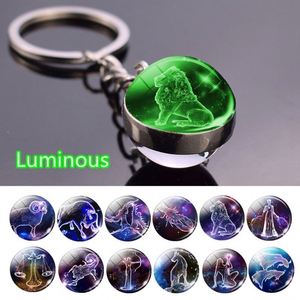 Porte-clés lumineux en cristal à 12 constellations, pendentif boule de verre, porte-clés du zodiaque, cadeau d'anniversaire pour hommes et femmes - Product Image 5