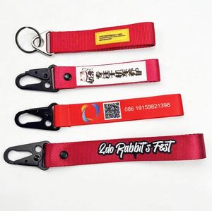 Llavero de tela con mosquetón, rojo, para llaves de avión y motocicletas, con etiqueta mecánica para llaves - Product Image 6