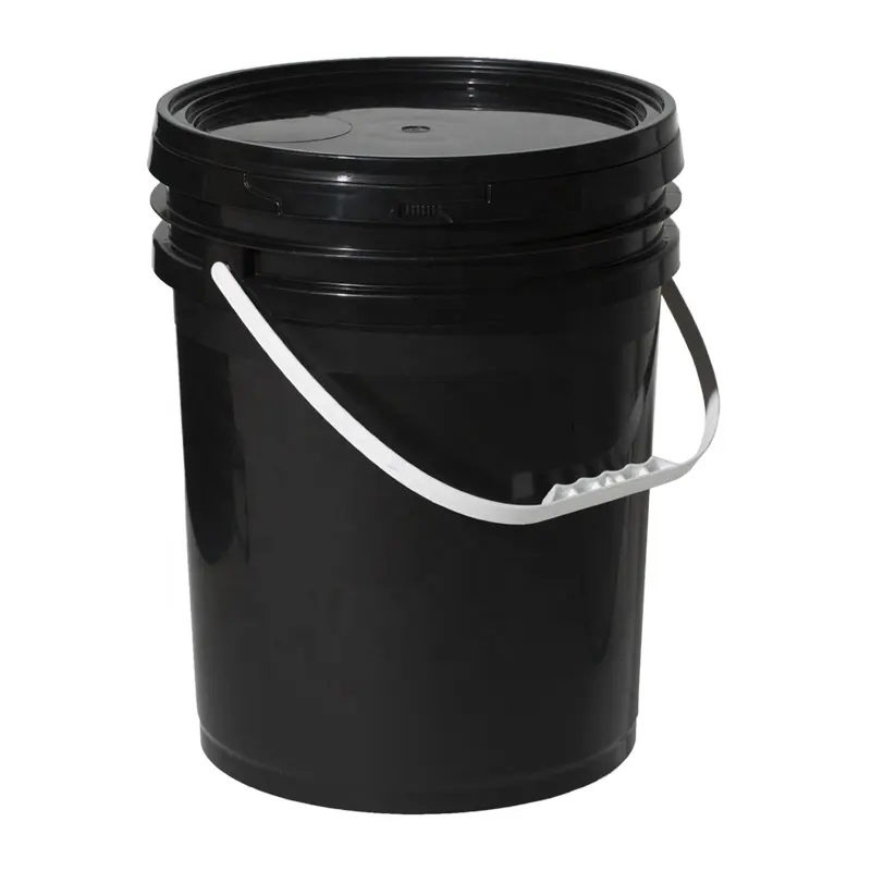 黒成形プラスチック容器バケツバケツハンドル付きポリプロピレン20リットルhdpeメーカー化学液体ボトル