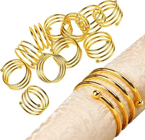 Anéis de guardanapo resistentes com 12 peças, anéis de metal resistentes para decoração de mesa, casamento, natal, dia das bruxas