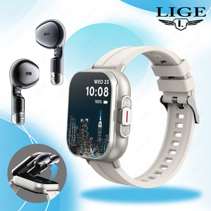 LIGE BWD8グレースマートウォッチイヤーブドロングバッテリー寿命AI音声アシスタントコールワイヤレスイヤホンインテルクトスマートAndroid IOS - Product Image 2
