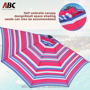 Sombrilla de medio <span class=keywords><strong>patio</strong></span> con rayas azules oscuras y rojas, sombrilla para muebles de exterior, sombrillas para hoteles, patios, diseño plegable - Product Image 3